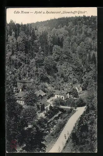 AK Edle Krone /Klingenberg, Hotel u. Restaurant Unverhofft Glück