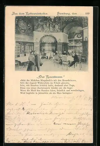 AK Hamburg, Gasthaus Rathsweinkeller, Der Rosenkranz