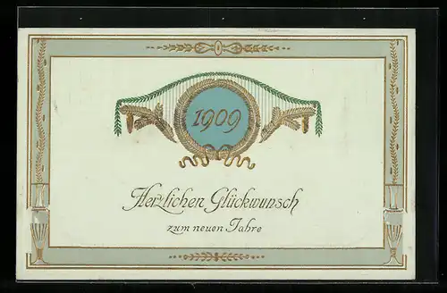 AK Jahreszahl 1909, Glückwunsch zum neuen Jahre