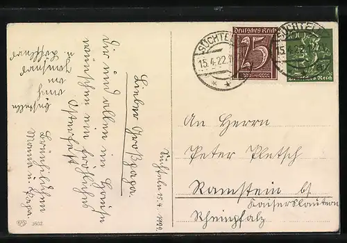 AK Osterhase zieht Ostereigespann