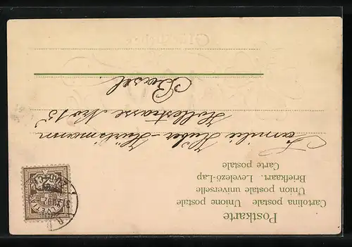 AK Jahreszahl 1903 mit Kleeblättern