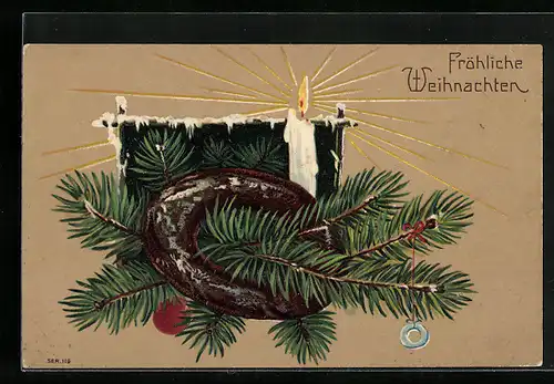 AK Lebkuchen an einem Tannenzweig