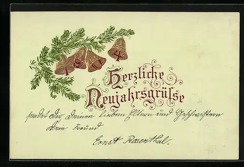 AK Jahreszahl 1904 mit Glocken