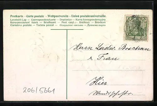 AK Jahreszahl 1906 mit Kleeblättern