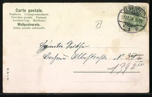 AK Jahreszahl 1905 aus Vergissmeinnicht mit Kleeblättern