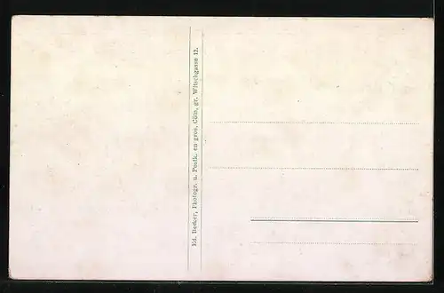 AK Köln, Partie an der Drususgasse mit Strassenbahn