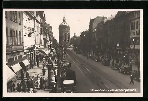 AK Mannheim, Heidelbergerstrasse, Litfassäule
