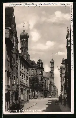 AK Augsburg, Blick auf Heilig Kreuz