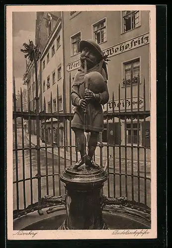 AK Nürnberg, Dudelsackpfeifer, Gasthaus Wehefritz