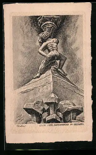 Künstler-AK Goslar /Harz, Dukatenmännchen am Kaiserworth