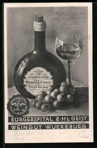 AK Würzburg, Gasthaus Bürgerspital zum heil. Geist, Weingut