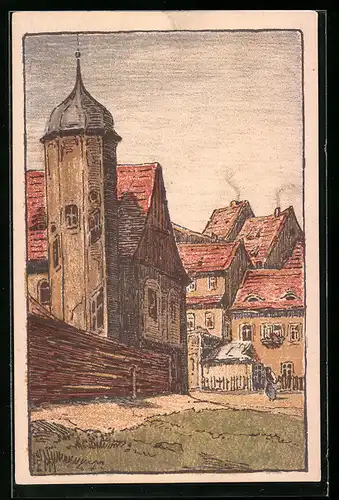 Steindruck-AK Dresden-Neustadt, Der alte Jägerhof