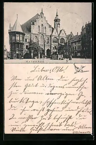 AK Hildesheim, Rathaus mit Brunnen