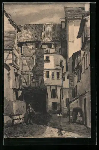 Künstler-AK Gustav Schönleber: Esslingen, Am Kesselwasen