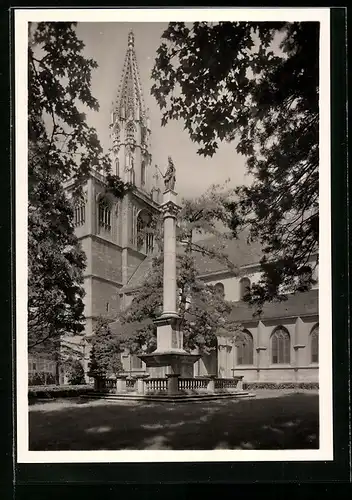 Foto-AK Deutscher Kunstverlag, Nr. 1: Konstanz, Münster mit der Mariensäule