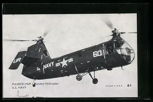 AK Piasecki HUP-1 Tandem Helicopter US Navy, Hubschrauber