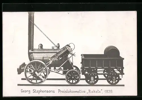 AK Georg Stephensons Preislokomotive Rakete 1829