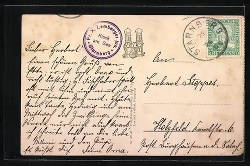 AK Starnberger See, Salondampfer München (Luitpold) in Fahrt