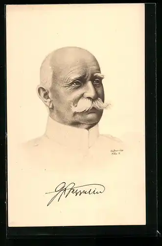 Künstler-AK Graf Zeppelin in Uniform