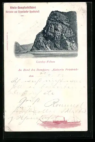 AK Dampfer Kaiserin Friedrich, Rhein-Dampfschiffahrt