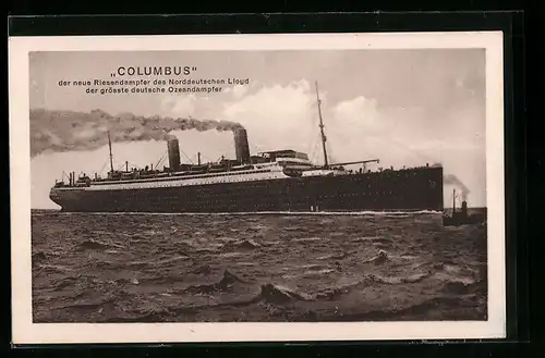 AK Passagierschiff Columbus auf See