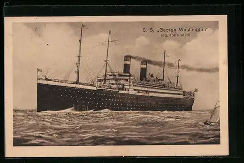 AK Passagierschiff S.S. Georg Washington mit rauchenden Schloten