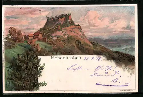 Künstler-AK Carl Biese: Singen, Burg Hohenkrähen
