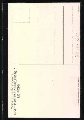 AK Betendes Mädchen, Rotes Kreuz