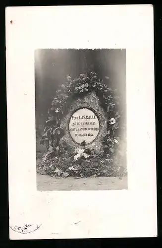 Foto-AK Genf, Gedenkstein Ferdinand Lassalle, Arbeiterbewegung