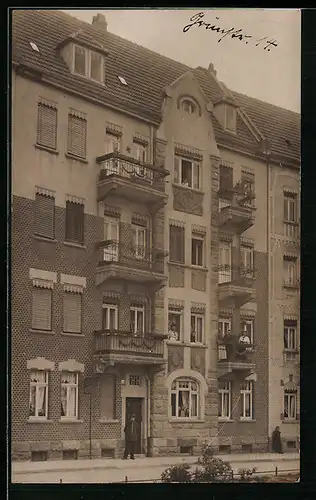 Foto-AK Erfurt, Haus Grünstrasse 14 um 1910