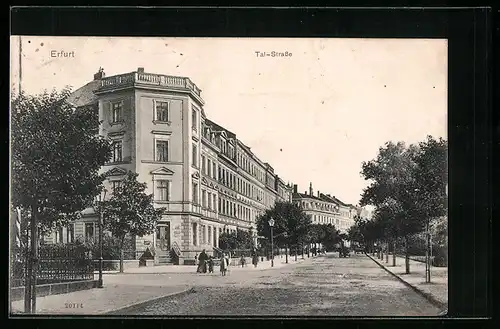 AK Erfurt, Blick in die Tal-Strasse