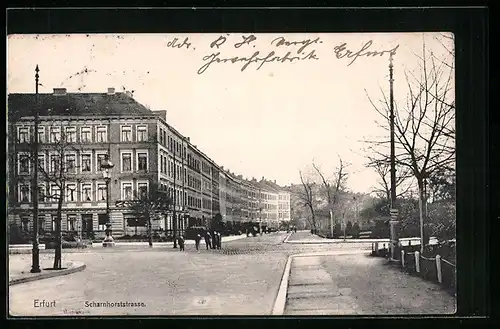 AK Erfurt, Scharnhorststrasse mit Geschäft