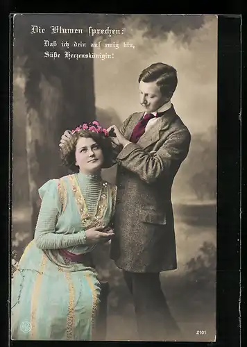 Foto-AK NPG Nr. 2101: Die Blumen sprechen, dass ich dein auf ewig bin