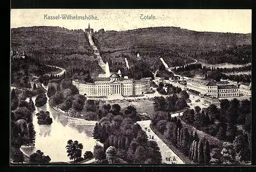 AK Kassel-Wilhelmshöhe, Totalansicht aus der Vogelschau