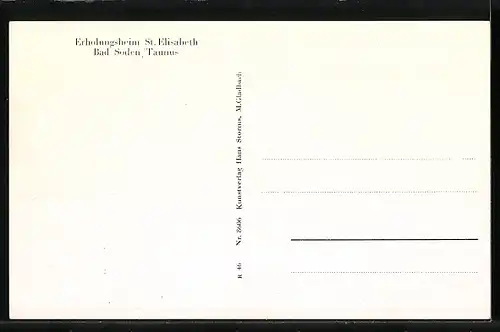 AK Bad Soden /Taunus, Erholungsheim St. Elisabeth, Vorderhaus