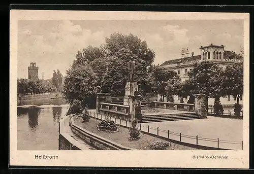 AK Heilbronn, Bismarck-Denkmal mit Umgebung