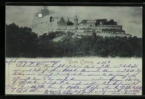 Mondschein-AK Coburg, Die Veste