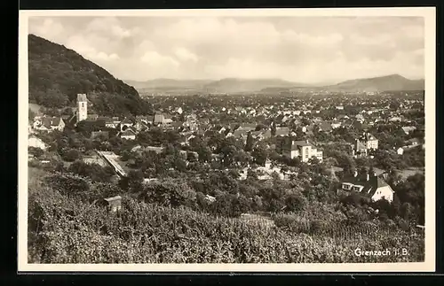 AK Grenzach i. B., Ortsansicht von oben