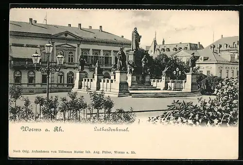 AK Worms a. Rh., Das Lutherdenkmal