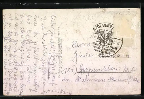 AK Stolberg, Hotel Waldfrieden vom Weg aus