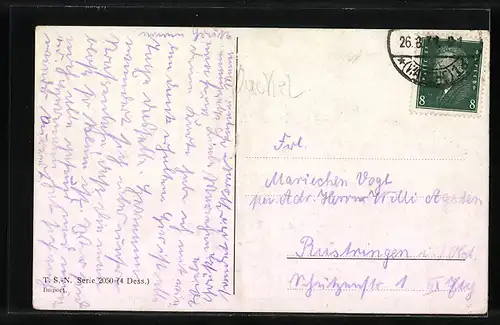 Künstler-AK Junge Labradore vor einem Schmetterling