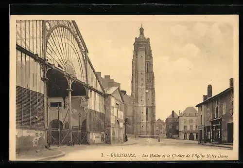 AK Bressuire, Les Halles et le Clocher de l`Église Notre Dame