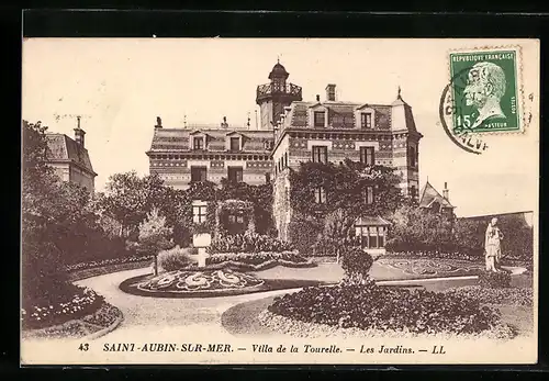 AK Saint-Aubin-sur-Mer, Villa de la Tourelle, Les Jardins