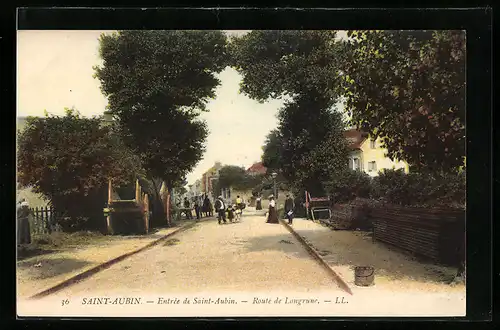 AK Saint-Aubin, Entrée de Saint-Aubin, Route de Langrune