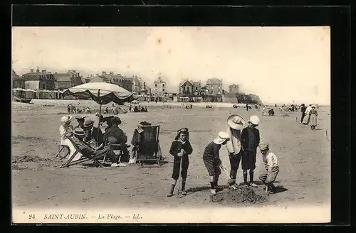 AK Saint-Aubin-sur-Mer, La Plage