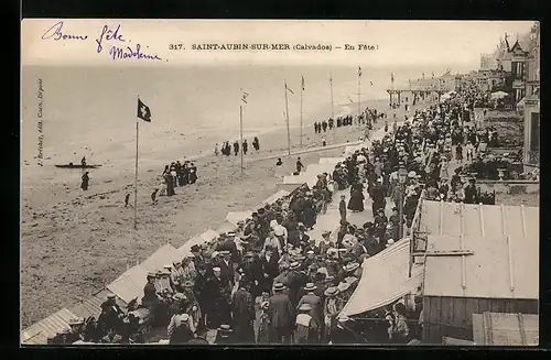 AK Saint-Aubin-sur-Mer, En Fete