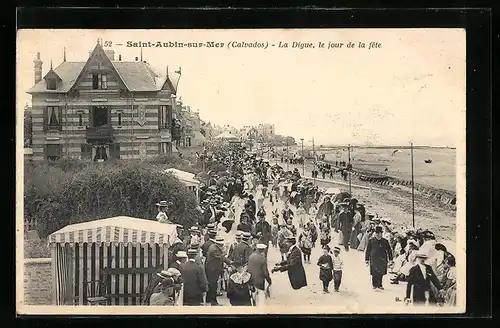 AK Saint-Aubin-sur-Mer, La Digue, le jour de la fete