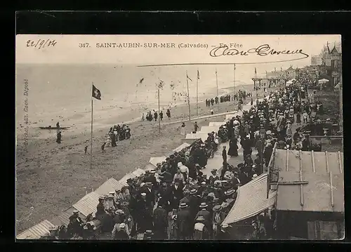 AK Saint-Aubin-sur-Mer, En Fete