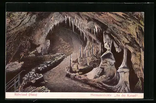AK Rübeland /Harz, Hermannshöhle, An der Kanzel