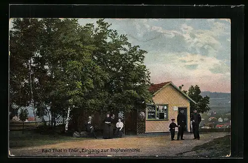 AK Bad Thal in Thür., Eingang zur Tropfsteinhöhle